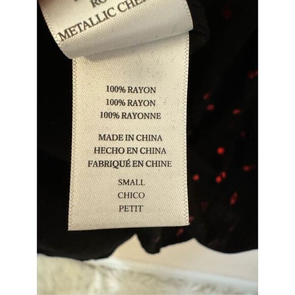Rails Rocsi Metallic Cherry Print Black Button Down Shirt S - Picture 4 of 7